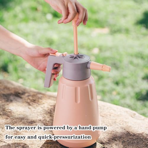 Handheld Garden Pump Sprayer, 0.5Gallon/68oz Garden & Lawn Pressure Spray Bottle with Adjustable Nozzle for Plant Spraying/Home Cleaning/Car Washing Capacity 2L (Salmon Pink) - color: Salmon Pink