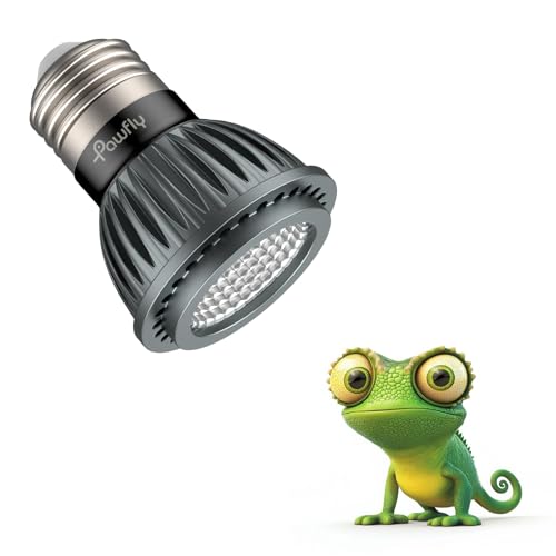 Pawfly UVB Light for Reptiles, 3 W 5.0 UVB Bulb, Tropical Reptile UVA UVB Lamp for Calcium & Vitamin D3 Synthesis, High Intensity LED Lamp for Turtle, Lizard & Red-Footed Tortoise - size: 3 W 5.0 UVB