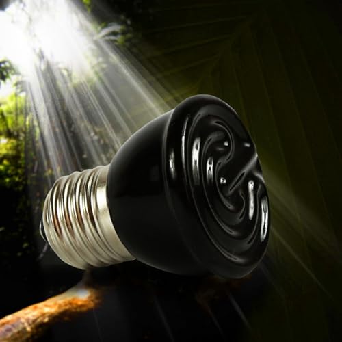 AYNEFY Reptile Heat Lamp, 100W E26 E27 Ceramic Heat Light Bulb High Thermal Efficiency Fast Heating Speed Basking Spot Lamp Spiral Surface Design Energy Saving for Pet Reptile