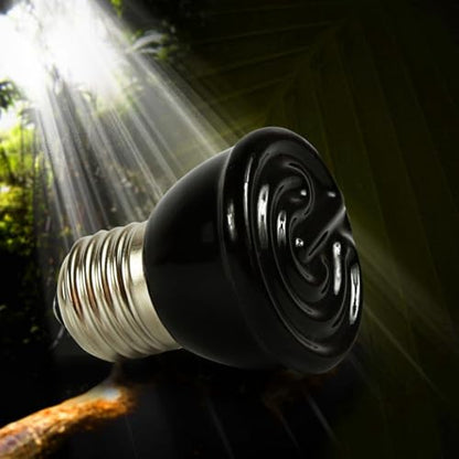 ZJchao 100W Ceramic Heating Lamp, Infrared Heat Bulb Non Luminous Pet Heating Light for Reptiles, with E26 E27 Screw Plug