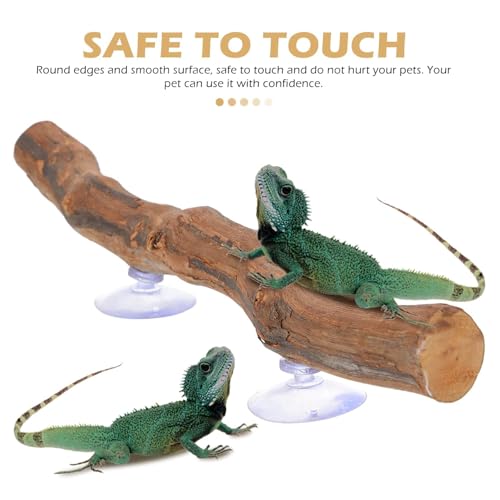 2pcs,Reptile Branch Decor, Natural Forest Branch Terrarium Climb Corner Tree Branch Background Decoration Plant Decoration with Suction Cup for Snake Lizard and Leopard Gecko