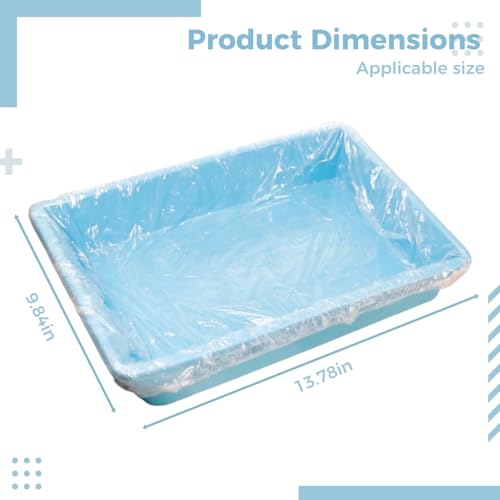 50 Pcs Disposable Pet Tray Liners, Waterproof Cage Waste Pan Bags with Elastic Opening, Easy Clean Up for Small Animals, Rabbit, Cat, Dog, Bird Litter Boxes, Fits 13.8 x 9.8 in Trays