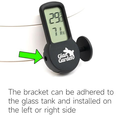 Mini Reptile Terrrarium Thermometer Hygrometer, LCD Display Temperature and Humidity Gauge Reptile Tank Accessories with Suction Cup (Black)