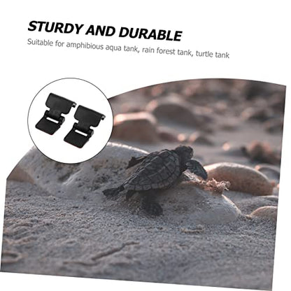 Turtle Terrarium Buckle Reptile Feeding Tank Buckle Anti-Escape Latch Reptile Tank Lid Clips Glass Turtle Easy Install for Amphibious Rain Forest Set of 4