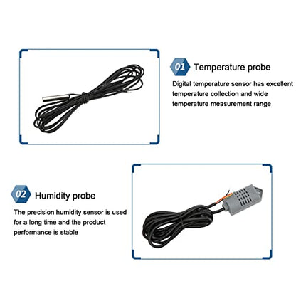 110V Egg Incubator Controller, XM-18D Digital Automatic Temperature Humidity Control Thermostat with Sensor Probe for Homebrew Incubator Greenhouse