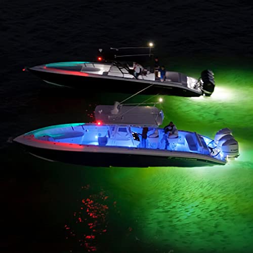 Boat Lights, Green LED Light Strip Underwater 12 Volt IP68 Waterproof Outdoor Lighting Products Boat Accessories Navigation Boat Lights Bow and Stern Led for Pontoon Kayak Pool Fish Marine... - color: Green