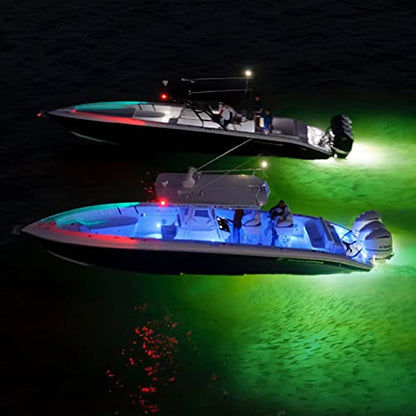 Boat Lights, Green LED Light Strip Underwater 12 Volt IP68 Waterproof Outdoor Lighting Products Boat Accessories Navigation Boat Lights Bow and Stern Led for Pontoon Kayak Pool Fish Marine... - color: Green