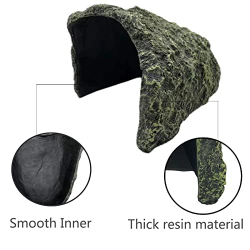 Extra Large Reptile Hide Resin Snake Hides for Ball Pythons Reptile Hides and Caves Simulation Rock Reptile Hideout for Habitat Lizard Leopard Gecko Bearded Dragon Turtle Hideout Terrarium Decor