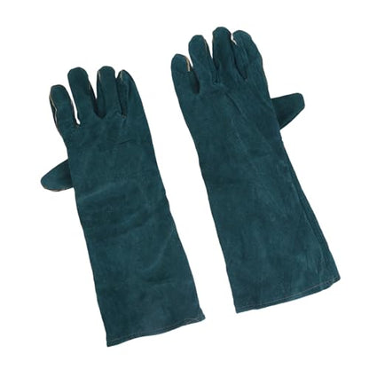 Focket Animal Handling Gloves, Thick Soft Cowhide Puncture Proof with PU Leather Lining for Cat Dog Snake Reptile