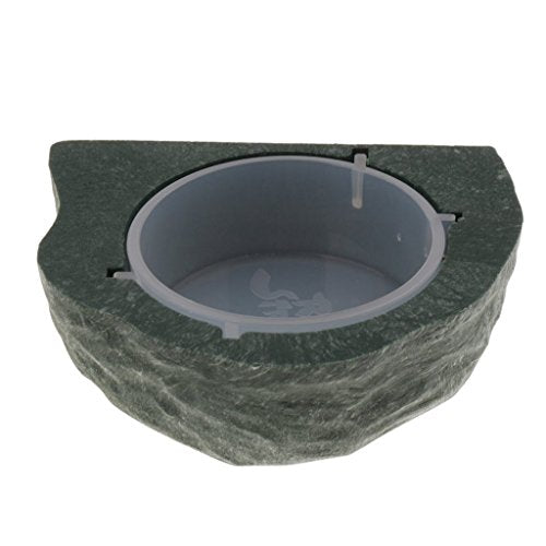 2 Pieces Magnetic Feeding Bowl Reptile Feeder for Lizard Snake Crested Gecko (Green) - color: Green