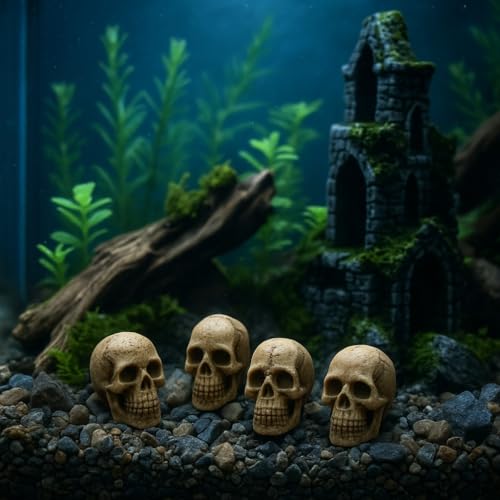 20pcs Mini Skulls for Crafts, Small Resin Skull Decorations for DIY Halloween Decor, Spooky Table Accents for Plants, Terrariums, Cake or Book Nooks