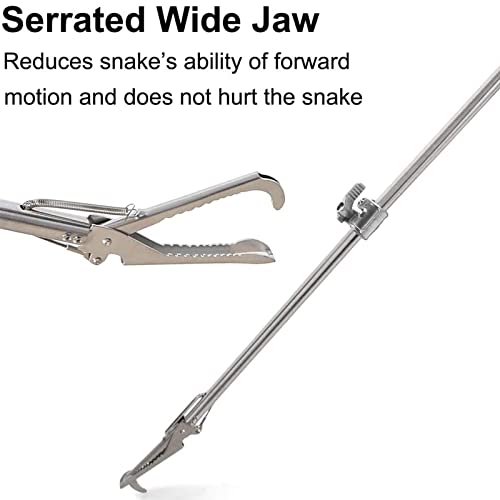 47" Professional Stainless Steel Snake Tong Grabber Sturdy Handle Professional Catcher Tong And Hook