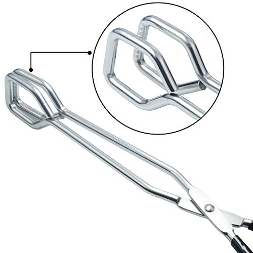HINMAY 10-Inch Kitchen Scissor Tongs Stainless Steel Scissor Cooking Tongs - size: 10''