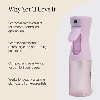 Kitsch Continuous Spray Bottle for Hair – Fine Mist Water Mister & Water Spray Bottle – Recycled Hair Spray Bottle – Spray Bottles for Cleaning, Styling, Plants & More – Sheer Violet, 150ml - color: Sheer Violet
