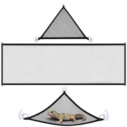2PCS Bearded Dragon Hammock, Reptile Hammock Vertical Space Utilization in Terrariums, Snake Hammock Multi-Species Habitat Sharing, Basking Area Maintenance, Medium Size and Rectangle Shape