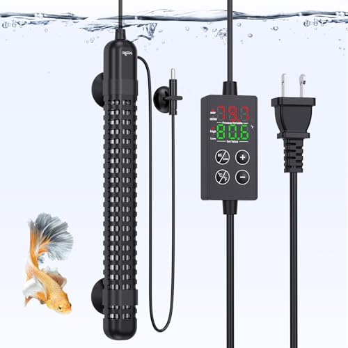 SEAOURA Aquarium Heater, 200W Fish Tank Heater for 20-40 Gallon, Small Submersible Heater for Turtle Tank with Temp Probe Digital Display Adjustable Safety Protection, Automatic Power Off - size: Tank for 30-40 Gallon