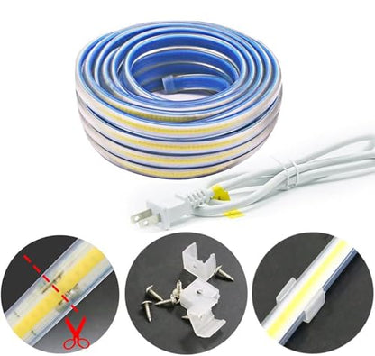 110 Volt COB LED Strips Lights 1 Meter IP67 Waterproof LED Light Strips Cold White with US Plug 10 Watt Light Strip 6000K 3.28 Feet (Cold White, 3.28ft) - color: Cold White 6000K, size: 3.28ft