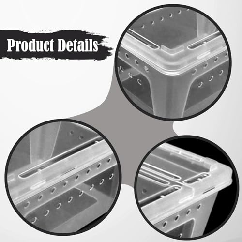 Reptile Terrarium Breeding Box Animal Habitat Tank Aquarium Container Acrylic Enclosure Thickened PP Material Stackable Pull Out Lid Suitable for, Clear - color: Clear