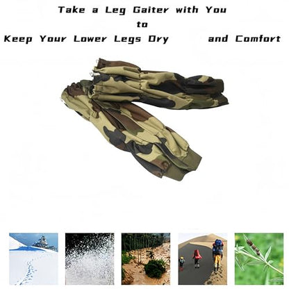 Adjustable Snake Gaiters Men Women Snake Boot Gators Bite Protection Guards Chaps Waterproof Leg Gaiter Hiking Hunting - color: Camo Snake Gaiters