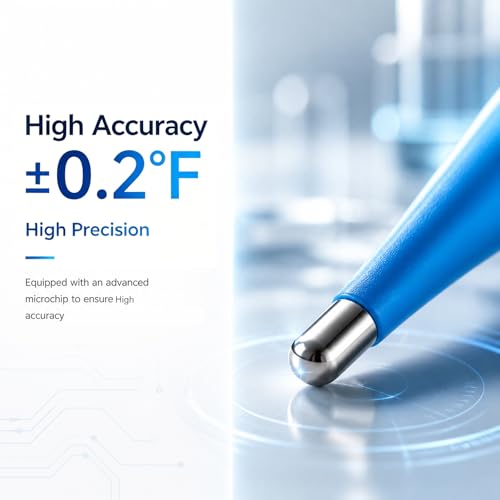 Digital Pet Thermometer for Accurate Fever Detection, Suitable for Cats/Dogs/Horse/Veterinarian, Waterproof Pet Thermometer, Fast and Accurate Measurements in 20 Seconds (Blue) - color: blue