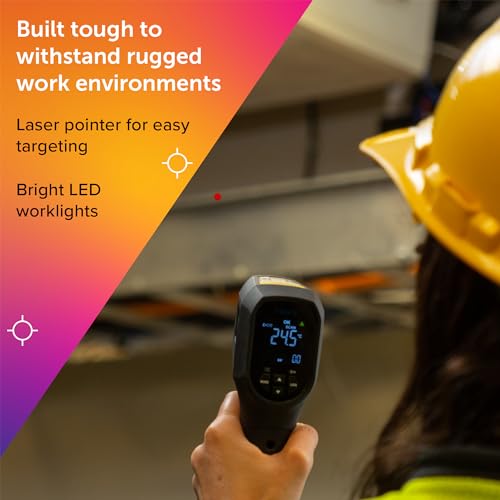 FLIR TG54-2 Infrared Spot Thermometer with Digital Readout: for Non-Contact Temperature Measurements up to 1,562 Degrees F | Non-contact, 20:1 distance-to-spot, color display, IP65, 3m drop, 9V battery (8hr), lanyard - style: TG54-2