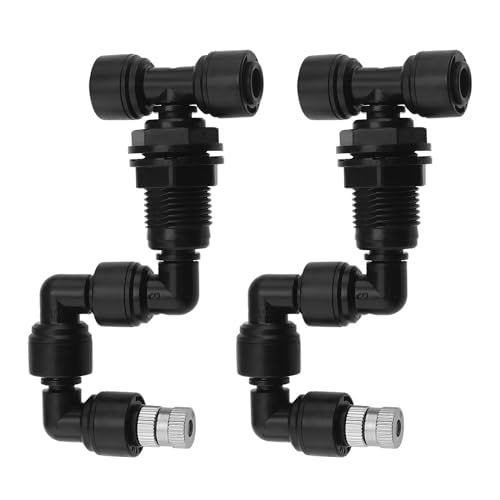 2-Pack Reptile Mister Nozzles 360° Adjustable Nozzles Reptile Fogger Mist for Rainforest Tank Flower Aquarium System (Single Head) - size: Single Head