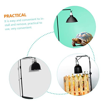 Adjustable Reptile Heating Lamp Stand Metal Lamp Rack Safety for Household Pets Wide Use for Fluorescent Ceramic Bulbs