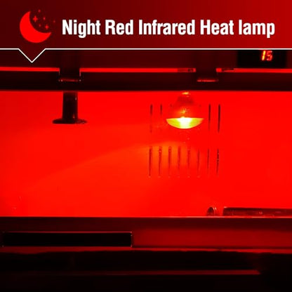 Leoterra 75W Red Infrared Night Heat Lamp Fits 20-40 Gallon Tank (2 Pack)- Thickened Glass 2000+ Hours Long Life for Bearded Dragon,Ball Pythons, Snake, Turtle, E26 110V - style: R8075 Red Night Light