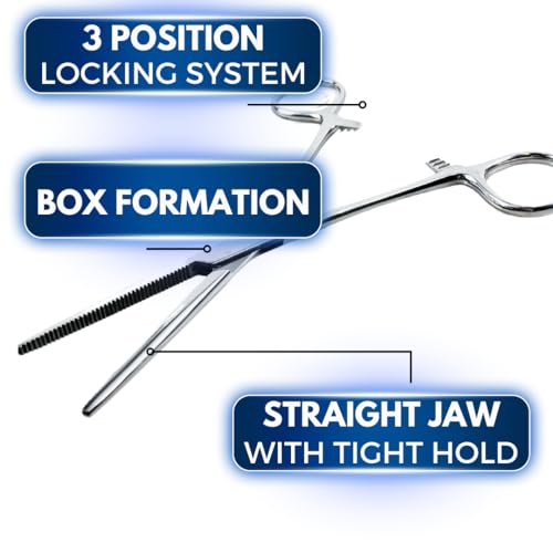 ADROIT (2 Pack) 5.5" Straight Tip Stainless Steel Hemostat Forceps | Precision Teeth Grip | Versatile Use for First Aid, Crafting, & Electronics - size: 5.5", style: Straight