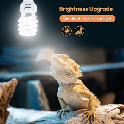 UVB Bulb for Reptiles, 10.0 26W UVB Light for Reptiles, Hygger zoo UVA UVB Reptile Light Bulb Reptile UVB Bulb UVB Light for Bearded Dragon Turtle Lizard Reptile Lamp Terrarium Lamp for Desert Reptile - size: 10.0-26W