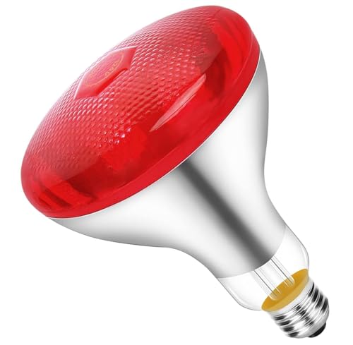275W Near Infrared Red Heat Lamp Blub, Glodjossy Infrared Light Blub, E26 Socket, 120V - color: Red