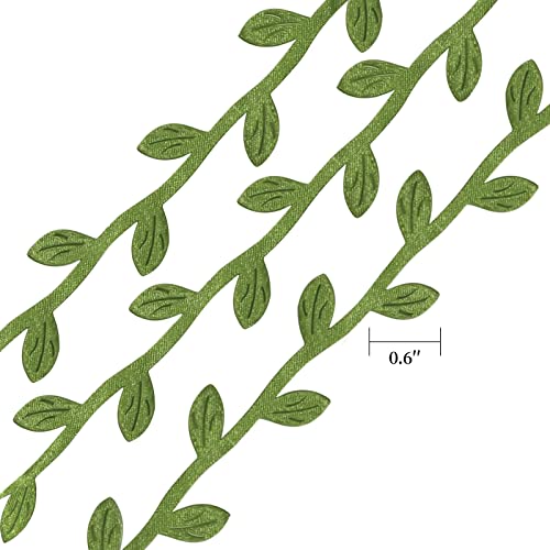 264 ft Greenery Ribbon Leaf Vines & 5 Pcs Large Size Faux Succulents Set