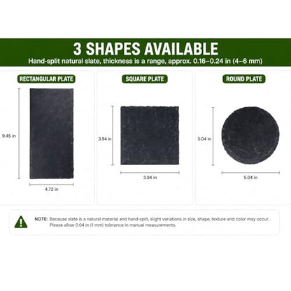 Natural Slate Reptile Basking Platform Feeding Stone for Tortoise Gecko Terrarium Decor(Square Plate) - size: SQUARE PLATE