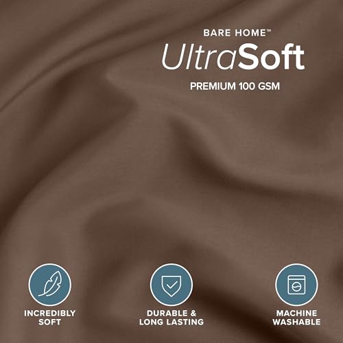 Bare Home Bedding Duvet Cover Extra Long Size - Premium 1800 Super Soft Collection - Lightweight, Cooling - Soft Breathable Bedding Duvet Cover (Twin/Twin XL, Cocoa) - color: 07 - Cocoa (No Comforter), size: Twin/Twin XL