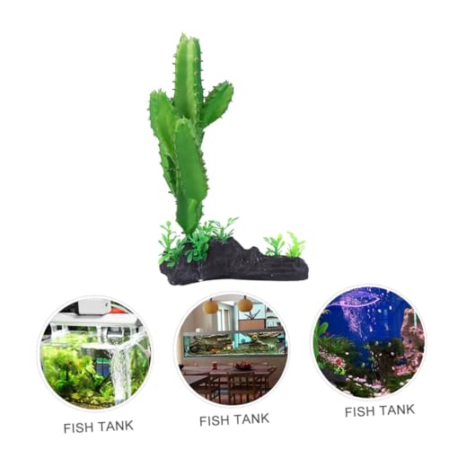 Artificial Plastic Cactus Plant Aquarium Decor, Simulation Underwater Plant Bonsai for Fish Tank, Reptile Terrarium Ornament, Home Aquatic Landscape