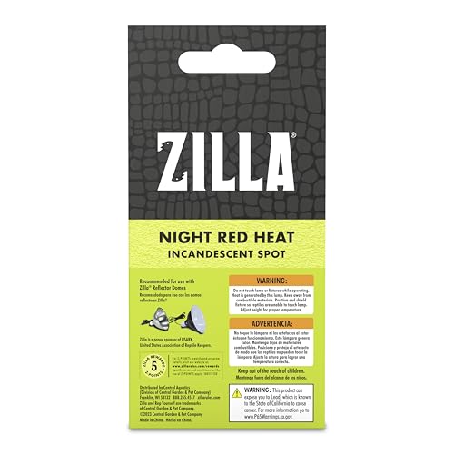 Zilla Incandescent Spot Bulb, for Nocturnal Reptile Species, Night Red - size: 50 Watts