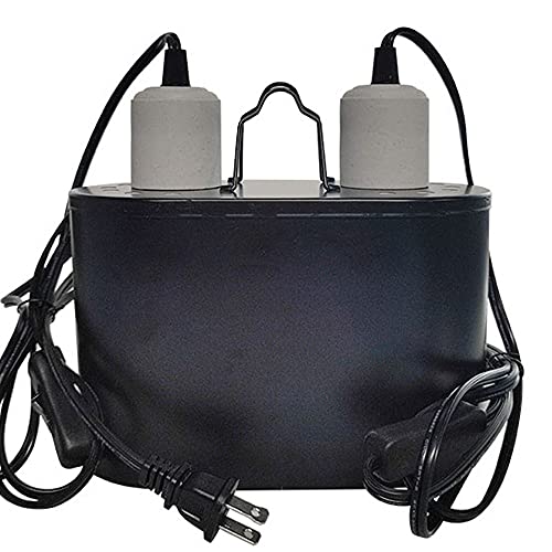 Dual Reptile Light Fixture,Dual Deep Heat Lamps UVB Light Fixture for Reptiles Dome Heat Lighting Lamp Combo kit for Bearded Dragon,lguana,Snake,Turtle Tank,E27