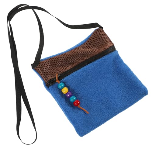 IMIKEYA Breathable Reptile and Small Animal Carrier Bag with Shoulder Strap, Portable Travel Sleeping Sack for Hamsters, Sugar Gliders, Rats, and Guinea Pigs – Dark Blue Random Color