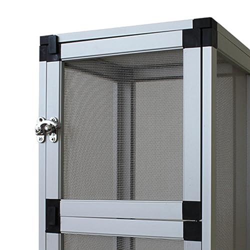 Reptiles Habitat Breeding Boxes Air Screen Cages Reptile Cage for Turtle, Silver - color: Silver