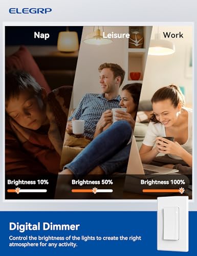 ELEGRP LEDPro™ Multi-Location Dimmer, EDM25BMC Master and Companion Dimmer Light Switch for LED, Single Pole/3 Way, 1 Pack, Matte White - color: Matte White, size: Master & Companion