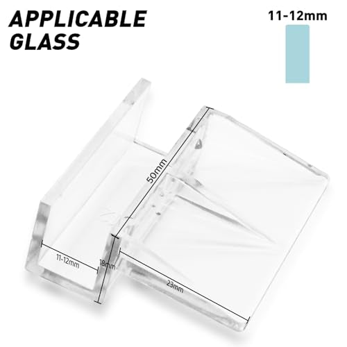 LINLAN 1/2-inch 12 Pieces Aquarium Cover Bracket, Fish Tank Lid Clips Acrylic Aquarium Cover Clip Support Holder, for Rimless Aquariums - size: Fits 1/2" Glass