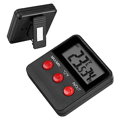 2 Pack Mini Hygrometer Thermometer, Digital Humidity Meter Temperature Fahrenheit Humidity Meter for Humidors Greenhouse Garden Cellar Fahrenheit Celsius