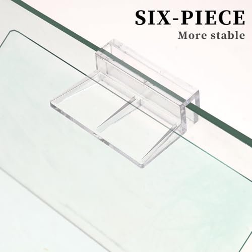 Sliverdew 6 PCS Aquarium Lid Clips for Thickness 12mm, Clear Acrylic Fish Tank Lid Holder Aquarium Hoods Support Clamps for Rimless Fish Tank Glass Top - size: for 12mm thickness
