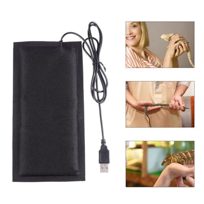 Balacoo USB Reptile Heating Pad, Under Tank Heater for Snake, Lizard, Turtle, Terrarium Heat Mat for Reptile, Consistent Temperature Control (Black, 7.9 x 3.9 in)