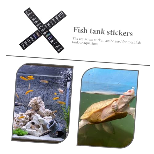 PRETYZOOM 2Pcs Fish Tank Thermometer Sticker Strip Color Changing Temperature Indicator for Aquariums Easy to Read Safe and Convenient for Fish Tanks and Reptiles