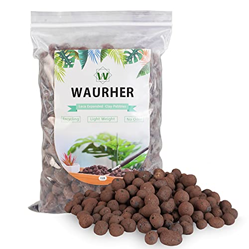 Leca Expanded Clay Pebbles 1LBS Grow Media for Indoor Plants Hydroponic Growing Gardening System Supplies … - size: 1LBS