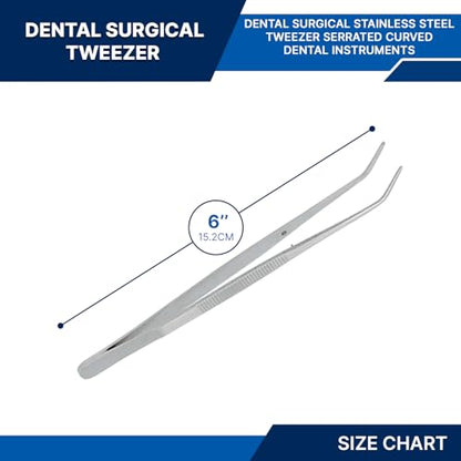 Stainless Steel Tweezers, with Curved Serrated Tip Multipurpose Tweezers Sewing Machine Tweezers Forceps for Craft Repairing (1)