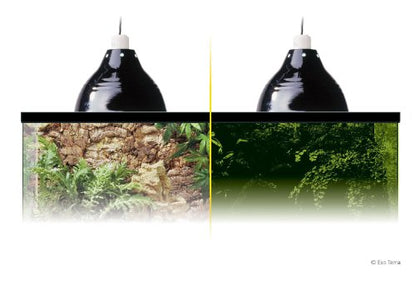 Exo Terra Reptile Dome Light Fixture - 5-1/2-Inch Porcelain Clamp Lamp for Deep Heat and Light, Perfect for Reptile Terrarium - size: 5-1/2-Inch Long