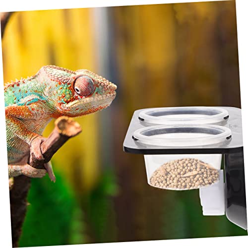 1Set Reptile Feeding Ledge with Suction Cup Reptile Feeder for Gecko Water Bowl Compact Durable Feeding Dish for Terrarium for Crested Gecko Leopard Gecko