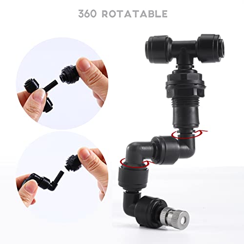 Vexplo Reptile Misting Spray Nozzle for Rainforest Tank Pet Cooling Adjustable Reptile Nozzle Fogger Mist Sprinkler for Full Water Coverage, Replacement Micro Spray Nozzles, 2PCS - size: 2Pack